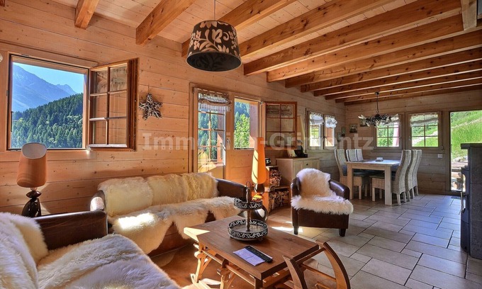 Grimentz Chalet De Esquí | Very comfortable chalet on 2 levels for 6 people, living room with wood-burner, kitchen area with di