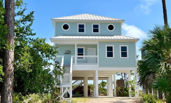 Cape San Blas Casa | Views Galore from this Gulf Front Beauty in Gated Community with Shared Pool