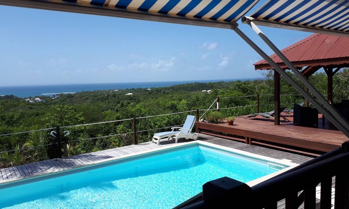 Sainte-Anne Villa | NUEVO Villa 6/8 personas Piscina vista mar frente a Marie-Galante