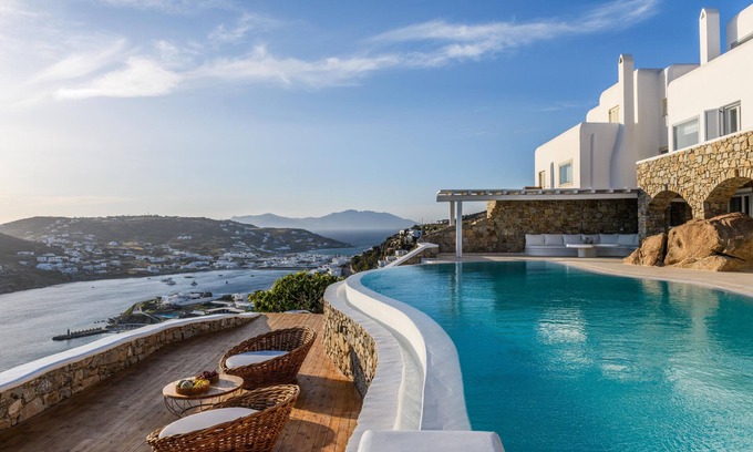 Ornos Casa | Villa Alkirra with breathtaking views of the Aegean sea at great location