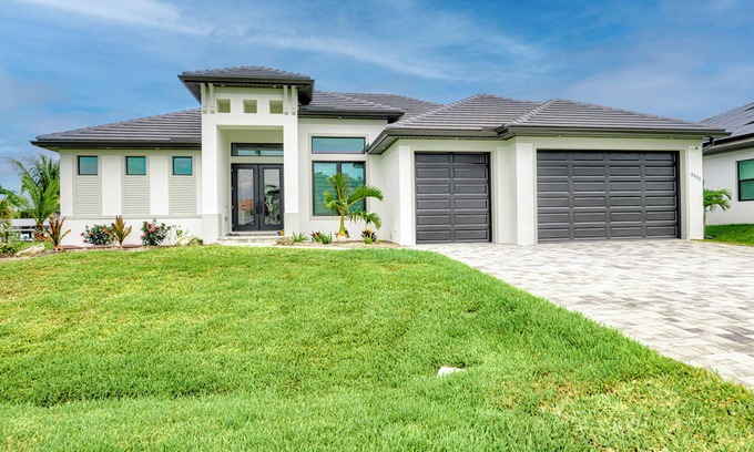 Burnt Store Casa | VILLA BRILLANTE, A BRAND NEW Luxury Waterfront home Pool/Spa & Gulf Access
