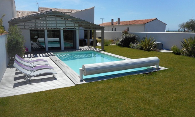 Rivedoux-Plage Villa | Nuevo Penthouse Villa con piscina privada 8 personas