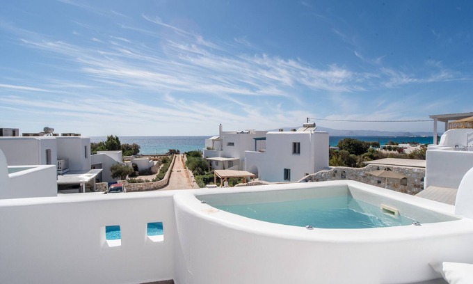 Kastraki Villa | Villa 'Helen Luxury Caelum' con vistas al mar, Wi-Fi y aire acondicionado