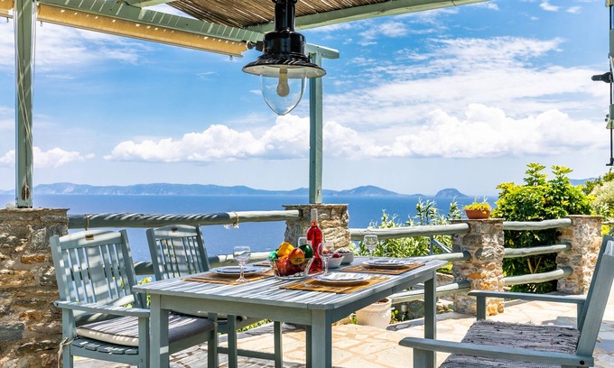 Xanthi Region Villa | Villa en Glossa con piscina privada y vistas al mar Egeo