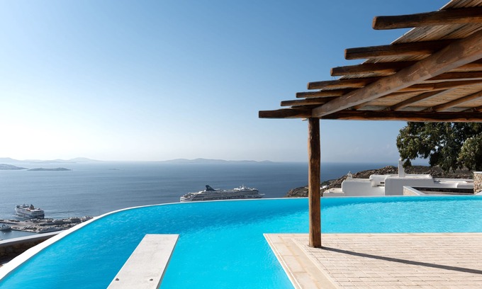 Mykonos Town Casa | Villa Lia With Majestic Unlimited View to the Infinite Blue Waters of the Aegean