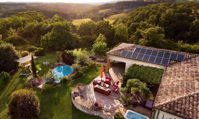 Castelnau-de-Montmiral Villa | Villa Magarre - Piscina climatizada - Spa - Naturaleza