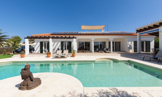 Binibequer Vell Casa | Villa Maravilla, Villa con piscina climatizada, azotea con vistas al mar
