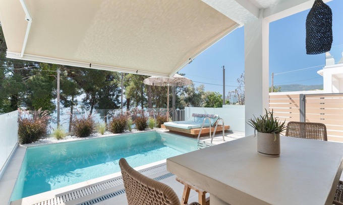 Perigiali Villa | Villa 'Mella Roa - Onyx' con vistas al mar, Wi-Fi y aire acondicionado