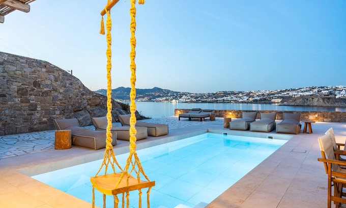 Kanalia Villa | Villa 'Myko By The Sea' con vistas al mar, Wi-Fi y aire acondicionado