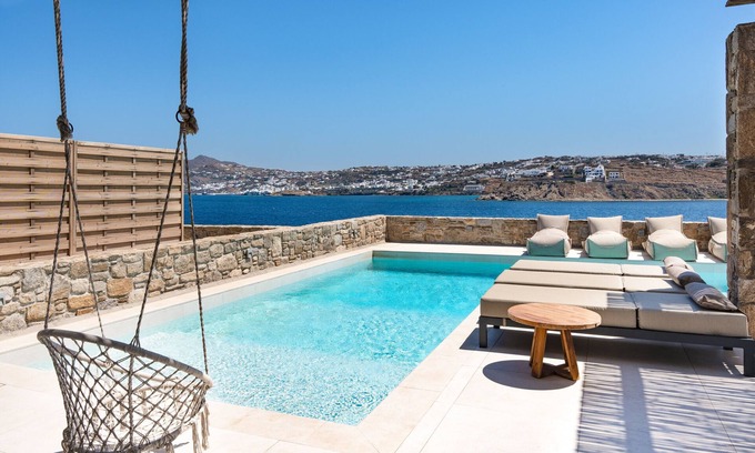 Kanalia Villa | Villa 'Myko Seafront' con vistas al mar, Wi-Fi y aire acondicionado