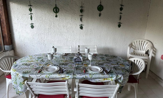 Geremeas Villa | Cottage Near the Beach with Wi-Fi, Garden and Terrace; Pets Allowed