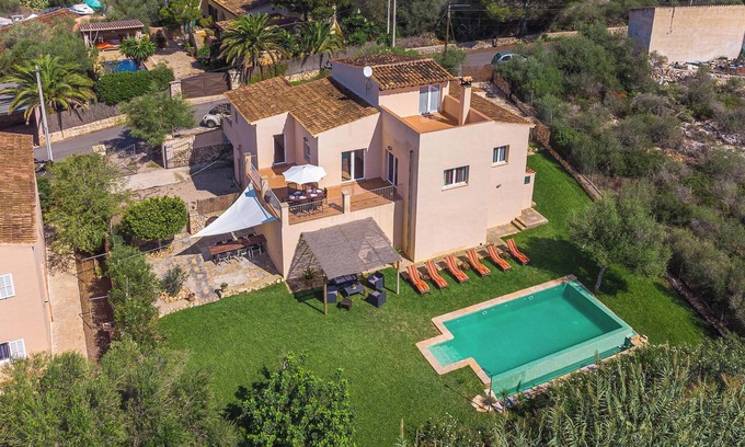 Portopetro Casa | "Villa Paqui" a 10 minutos de Cala Mondragó con piscina infinita, jardín y Wi-Fi