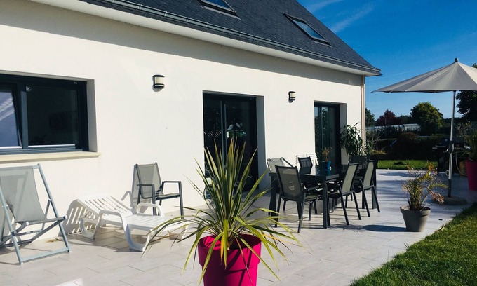 La Foret-Fouesnant Casa | Villa vista al mar zona acuática para compartir