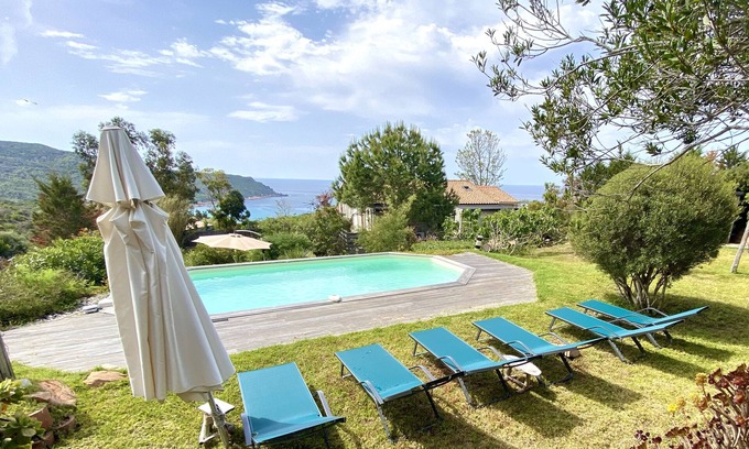 Coti-Chiavari Villa | Villa sea view beach access swimming pool 5 bedrooms