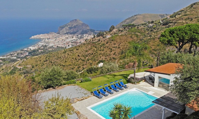 Cefalu Villa | Ubicado en las colinas, con piscina privada e impresionantes vistas al mar y Cefalú, perfecto para relajarse.