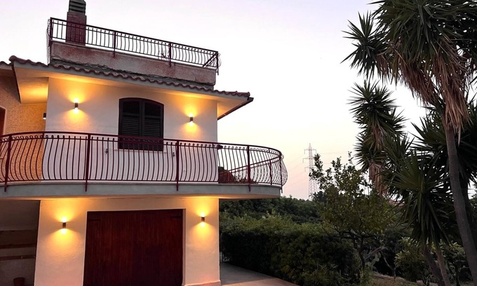 San Nicola l'Arena Villa | Villa 'Suite - La Terrazza Sul Mare' con vistas al mar, Wi-Fi y aire acondicionado