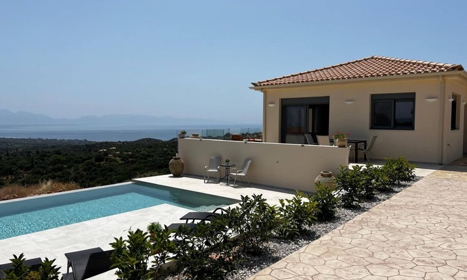 Pylos-Nestoras Villa | Villa Sunrise with fantastic sea views....... Infinity pool