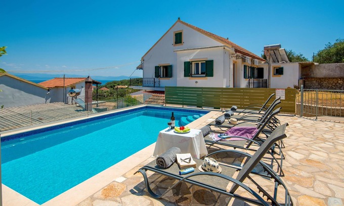 Gaios Casa | Villa The Antonis: impresionantes vistas al mar, aire acondicionado, en Gaios Paxos