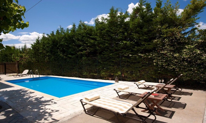 Kariotai Villa | Villa Vassiliki (villas Anthemis) - Piscina privada, barbacoa, área de juegos para niños