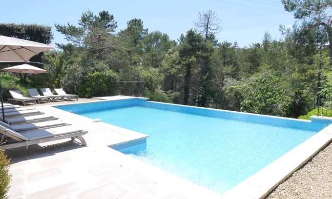 Montauroux Apartamento | Villa Verdi D apartamento con aire acondicionado con terraza y piscina jardín privado