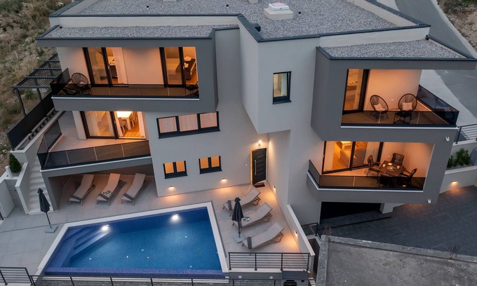 Zelenka Villa | Villa VIP with heaed swimming pool and 4 Bedrooms, Several terraces with seaview