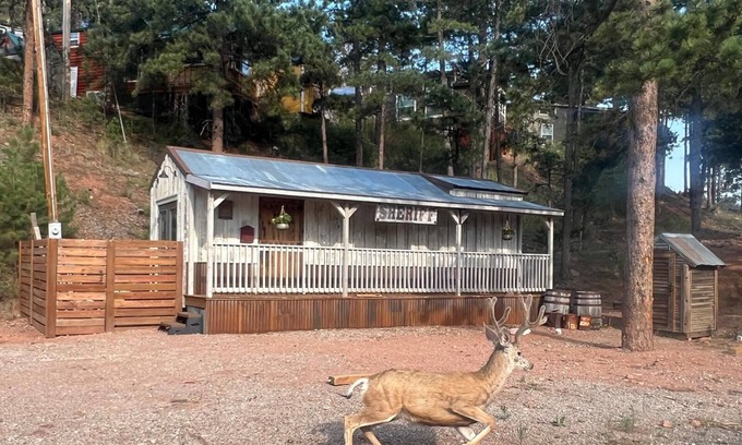 Woodland Park Cabina | Vintage Sheriff Tiny Cabin - HOT TUB!