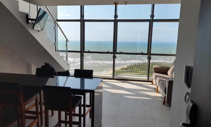 Barra de Jangada Apartamento | Vista EXPLENDIDA MAR, duplex na cobertura, ilha do amor Barra Home Stay