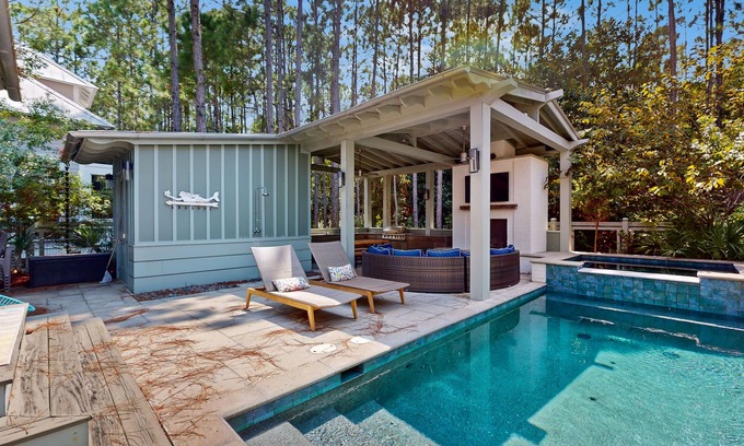 Forest District Casa | Wanderlust in Watercolor with private pool & hot tub - walk to beach