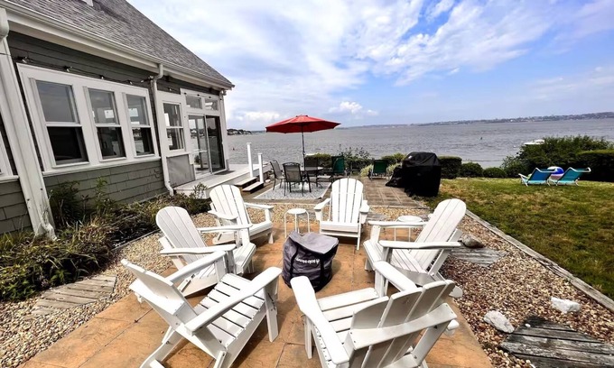 Bristol Casa | Waterfront 5BR Home in Bristol, RI, Sleeps up to 12 with stunning views