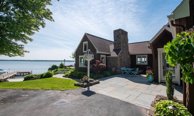 Poplar Ridge Cabaña | Waterfront Finger Lakes Home with Hot Tub + Close to Wineries!