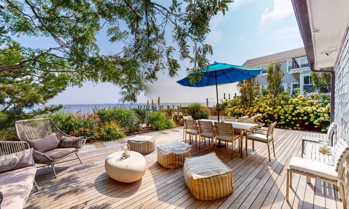 Provincetown Casa | Waterfront home with large decks, chef's kitchen, parking, & direct beach access