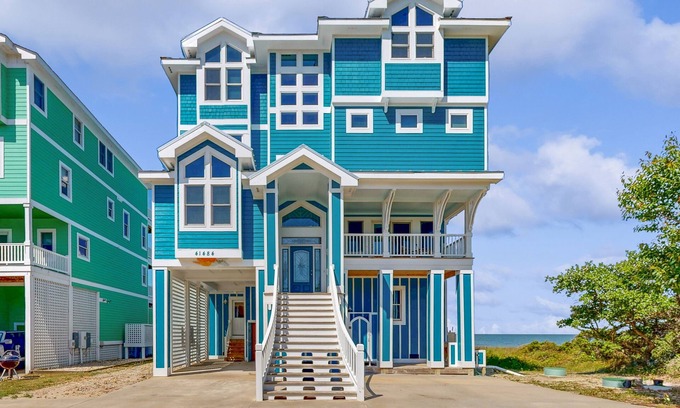 Avon Casa | Waterfront home with amazing sound view, private pool, hot tub, & game room