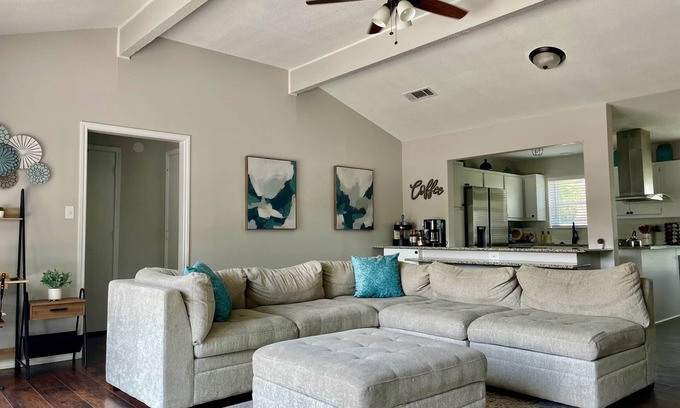Granbury Casa | Waterfront home with fire pit, gameroom, and dock
