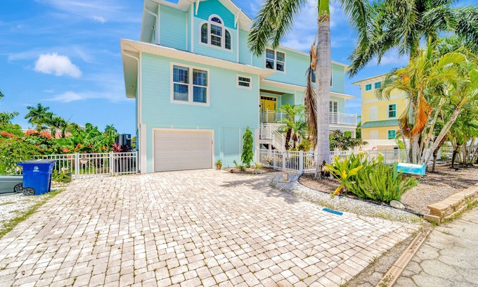 Matlacha Casa | Waterfront home with private pool, dock, patio, balconies, & bikes