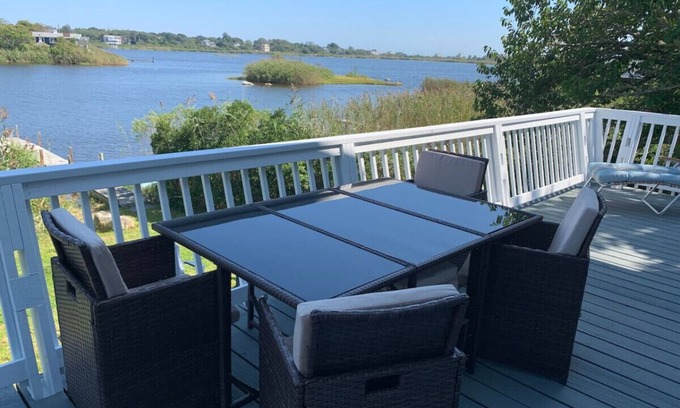 Green Hill Casa | Waterfront Salt Pond House, water view and dock