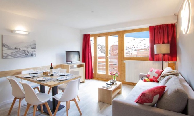 Plagne Centre Apartamento | Wifi, 50m del centro estación, fitness, tv, local para esquís, 120-127m², La Plagne
