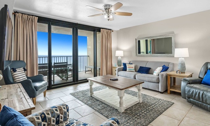 Orange Beach East Condominio | Wind Drift 408S: ¡GOLF GRATUITO, PESCA, ALQUILER DE DVD, WATERVILLE Y ENTRADAS PARA SALAS DE ESCAPE!