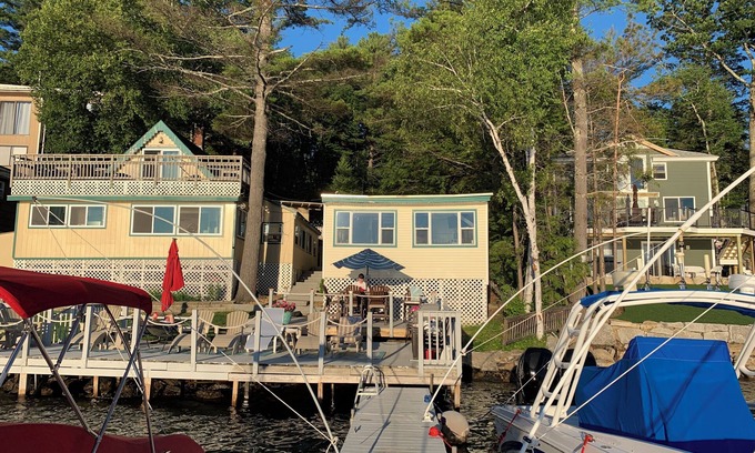 Laconia Casa | Winnipesaukee waterfront family compound with 40 foot dock and amazing sunsets!