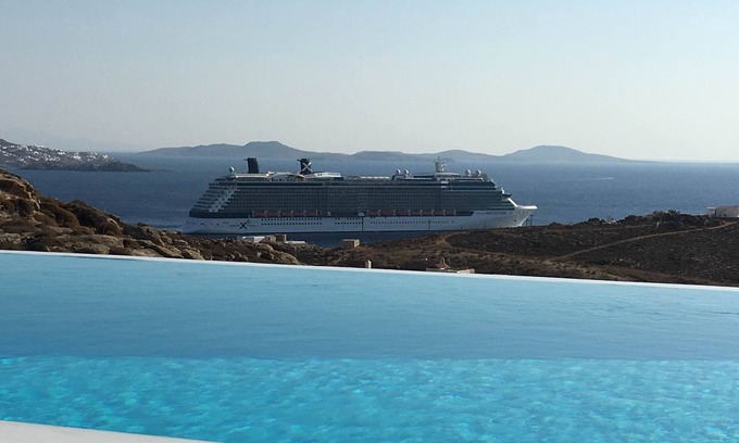 Agios Stefanos Casa | Delicada Casa de Mykonos con impresionantes puesta del sol y vistas al mar
