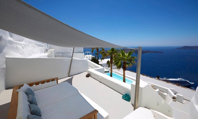 Firostefani Villa | Wonderful Santorini Villa | 3 Bedrooms | Aura Villa | Private Infinity Pool & Stunning Sea Views | Imerovigli