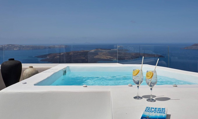 Firostefani Villa | Wonderful Santorini Villa | Villa Sheril | 1 Bedroom Suite | Outdoor Hot Tub | Spectacular Caldera View | Firostefani