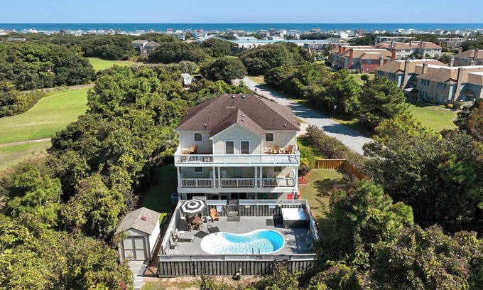 Sea Scape Casa | Worthington Lane: Pool, Hot Tub, Golf Course View