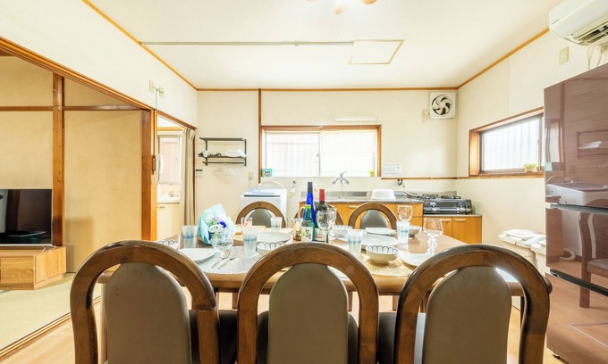 Nara Casa | Free parking and bicycles at "Yamato no Yado Minamibukuro", a 2-story old private house for rent in its entirety, capacity 11 people.