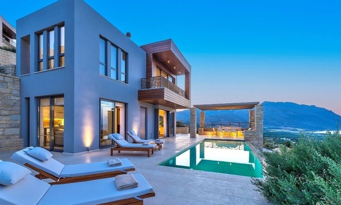 Kissamos Villa | Villas Youphoria cerca de Balos, villa Symphony con vistas panorámicas al océano