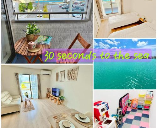 Okinawa Villa | ZZOKIAI紫葉 30-second walk to the seaside! You can see the sea from every floor! 4LDK maximun 10 people!