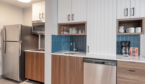 Suite estudio, 1 cama de matrimonio grande, cocina