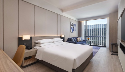 Habitación, 1 cama de matrimonio grande con sofá cama, vistas al jardín