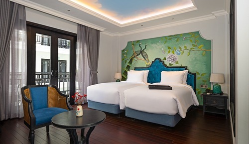 Habitación Premium con 2 camas individuales, balcón, vistas a la piscina