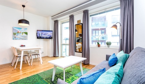 Estudio superior, 1 cama de matrimonio con sofá cama