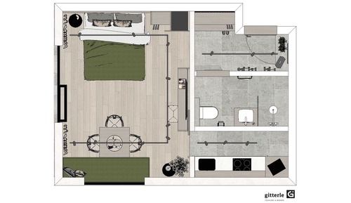 Estudio, baño privado (Studio S mit Balkon/Garte)